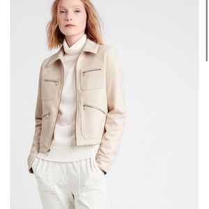 Banana Republic Vegan Suede 4-Pocket Jacket in Almond Beige